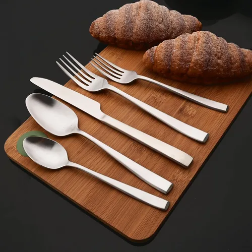 Miniatura 4 de JASHII Juego de 4 cuchillos de cena de 9.05 pulgadas, acero inoxidable 304 chapado en titanio, cuchillos de mesa de plata mate, esparcidor