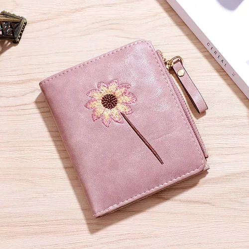 Miniatura 4 de AOXONEL Billetera pequeña y plegable para mujer, Rfid, compacta y bonita con cremallera, monedero para adolescentes y niñas (rosa)