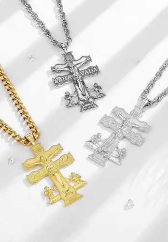 Miniatura 107 de CELESTIA Medallas de plata de ley 925 San Miguel/San Cristóbal/San Benito/San Gabriel/Virgen María/Jesús/Caravaca/Metatrón/Sello de los Siete