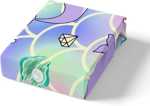 Miniatura 4 de Funda de edredón de ballena de sirena tamaño individual, funda de edredón de ballena unicornio morado para niñas, funda de edredón de escamas
