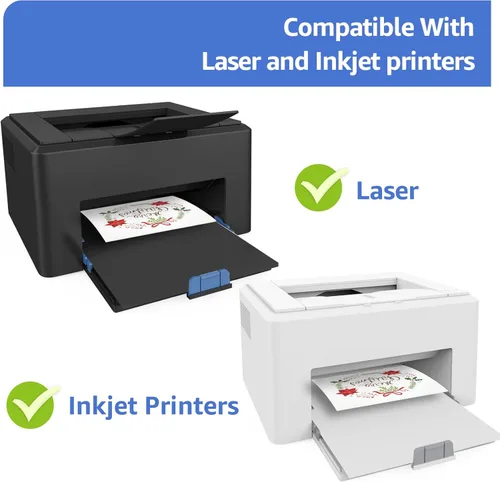 Miniatura 6 de 40 hojas de papel de cartulina blanca, papel de impresora de cartulina de 5 x 7, cartulina de 80 lb/230 GSM, papeles de impresión gruesos pesados
