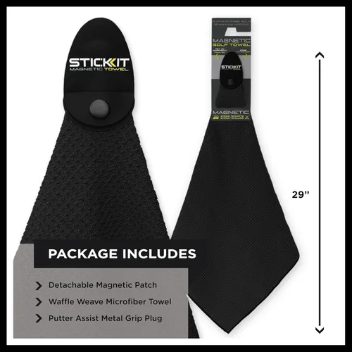 Miniatura 9 de STICKIT Toalla de golf magnética – Tejido de gofre ultra absorbente de microfibra e imán extraíble – Toalla de golf con imán para bolsas, palos