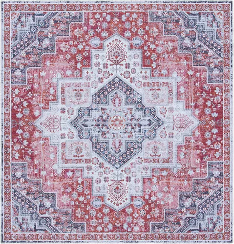 Miniatura 11 de SAFAVIEH Serapi Collection - Alfombra de pasillo, 2 x 9 pies, color marfil y óxido, no desprende pelusa, lavable a máquina y antideslizante, ideal