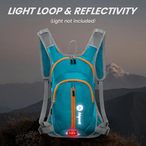 Miniatura 6 de Nepest Hydration Pack Backpack for Women & Men, Lightweight Water Backpack with 2L Water Bladder for Hiking Cycling Running Biking Verde azulado