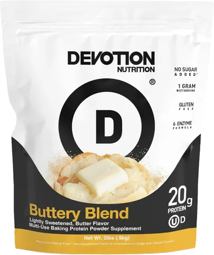 Miniatura 11 de Devotion Nutrition Brownie - Proteína en polvo para batidos, hornear, brownies, postres, 0.71 oz de aislado de suero y mezcla de caseína, sin azúcar