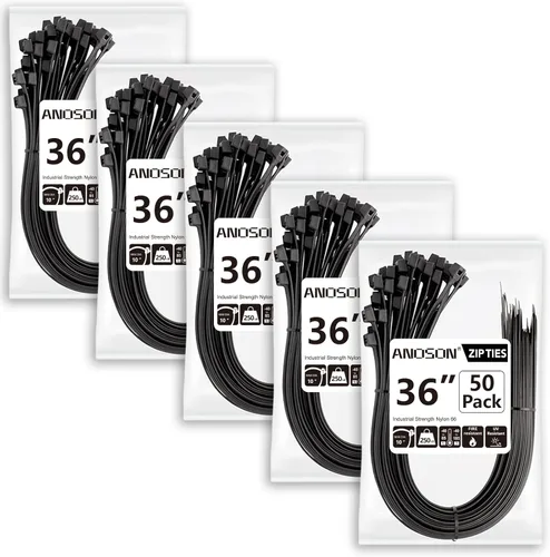 Miniatura 21 de ANOSON - Bridas de varios tamaños (4 + 6 + 8 + 12 pulgadas), paquete de 400 bridas negras, bridas de alambre resistentes a los rayos ultravioletas