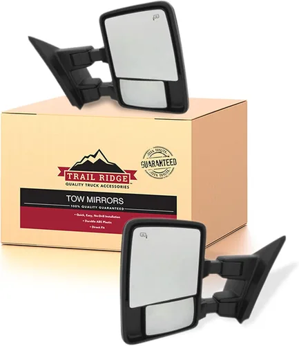 Trail Ridge Juego de espejos de remolque de 2 piezas para el lado del conductor y del pasajero compatible con Ford F-150 FO1320479 FO1321479