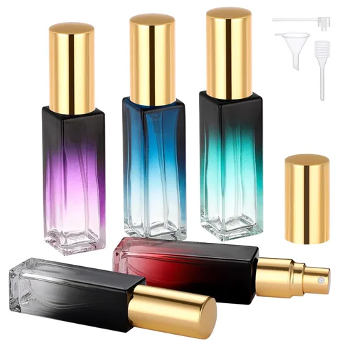 Miniatura 16 de Botellas de perfume Segbeauty para viaje, recargables, de 10 ml, contenedores de perfume de vidrio con embudo y pipeta, 5 unidades, 10