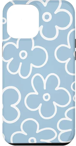 Miniatura 25 de Funda floral para iPhone 14 Cute Sky Blue and White Flower Pattern Wildflower