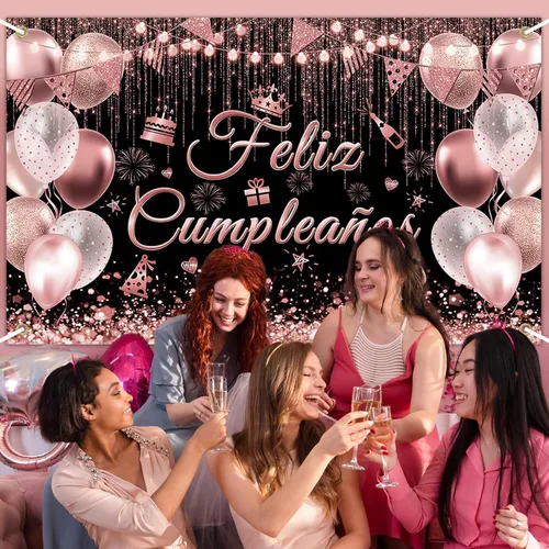 Miniatura 4 de Avezano Cartel de Feliz Cumpleaños para decoración de fiesta de cumpleaños mexicana, telón de fondo, fiesta española, fondo de fiesta de cumpleaños