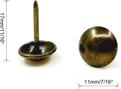 Miniatura 2 de Tachuelas de latón para tapicería de sofá de 0.433 in x 0.669 in, tachuelas decorativas para muebles de madera, clavos de pulgar, para el hogar