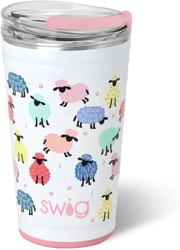 Miniatura 36 de Swig Life - Vaso térmico aislante de 32 onzas, taza de café para viajes con tapa, taza de café para viajes compatible con portavasos, acero Lazy