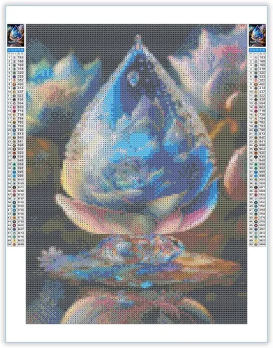 Miniatura 2 de Kit de pintura de diamantes de cristal brillante 5D, pintura de diamantes de imitación de flores moradas, kits de punto de cruz de bordado