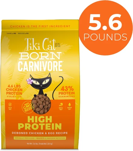 Miniatura 2 de Tiki Cat Born Carnivore - Alimento seco para gatos con alto contenido de proteínas, pollo deshuesado y huevo, bolsa de 5.6 libras