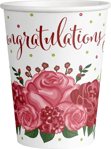 Miniatura 4 de Bridal: From Miss to Mrs (Traditional Rose) Vajilla Pack: Juego de platos de papel, servilletas y tazas desechables para 20 Novia: de la señorita a