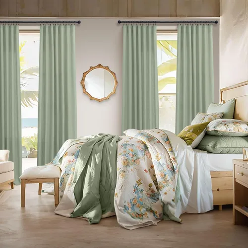 Miniatura 21 de Cortinas de lino gris claro, 2 paneles, presillas traseras, bolsillo para cortinero, semitraslúcidas, ahorran energía, estilo rústico, arpillera