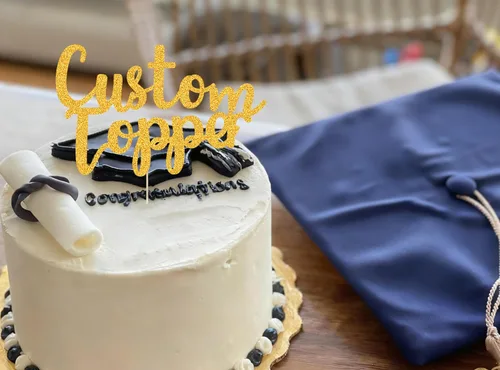 Miniatura 5 de EDSG Decoración personalizada para tartas, decoración personalizada de doble cara con purpurina para tartas con cualquier número de texto, 11 Oro