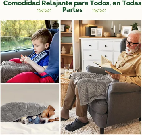Miniatura 5 de Sivio Manta con Peso para Regazo, Mantas con Peso, Suave y Acogedora Manta Pesada Refrescante, Calma y Siesta, Escuela y Hogar, 2 libras, 20 x 30