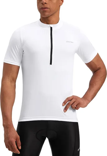 Miniatura 2 de Bikewa Maillot de ciclismo para hombre que absorbe la humedad, manga corta, UPF media cremallera, ciclismo, ciclismo de carretera, camisas