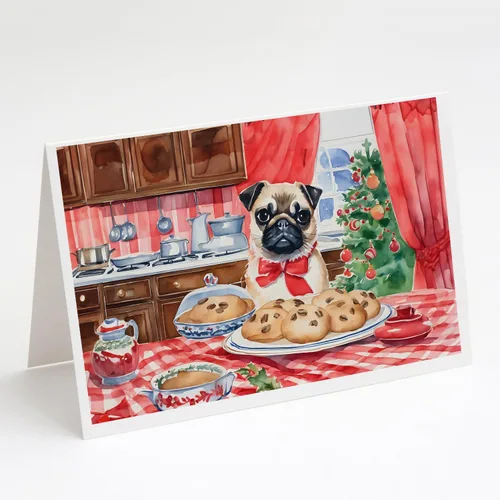 Miniatura 51 de Caroline's Treasures DAC3884GCA7P Paquete de 8 tarjetas en blanco de Navidad con galletas de husky siberiano Tarjetas de felicitación con sobres