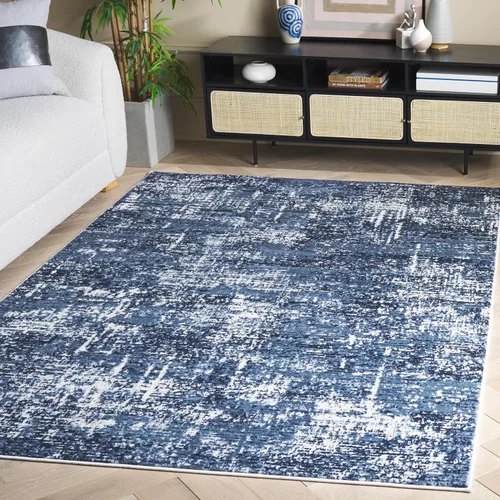 Miniatura 14 de SAFAVIEH Amelia Collection ALA700A - Alfombra decorativa de 2'2" x 4', diseño moderno abstracto, color marfil y azul, no desprende pelusa y de fácil
