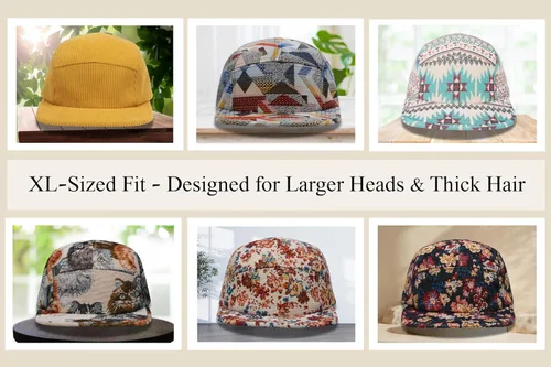 Miniatura 6 de Gorra de 5 paneles Diseños únicos multicolor Gorras para hombres y mujeres Grande o XL