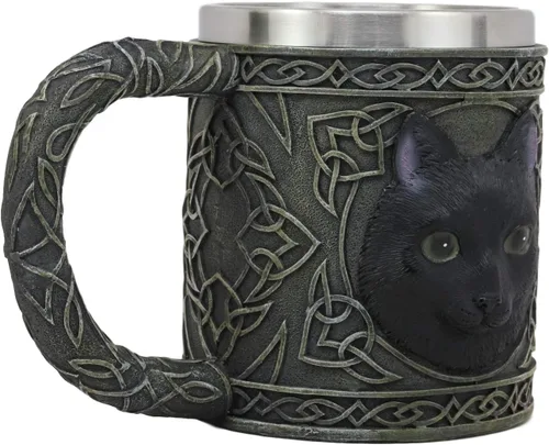 Miniatura 4 de Ebros Gift Taza de resina de 16 onzas con borde de acero inoxidable para café, té, cereales, bebidas, Halloween, cocina, comedor, decoración