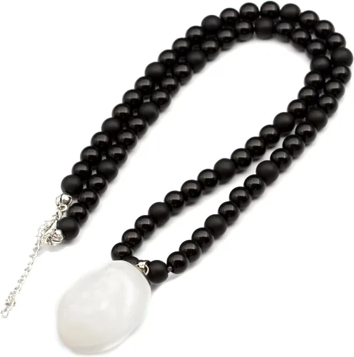 Miniatura 153 de Colgante de turmalina cruda natural, Collar de cuentas de ónix negro genuino, Collar de piedra negra, Collar de piedras preciosas, Cuentas de 0.315
