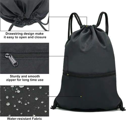 Miniatura 4 de HOLYLUCK - Mochila, bolsa deportiva con cordón ajustable para gimnasio