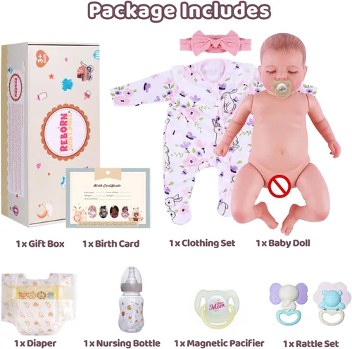 Miniatura 7 de BABESIDE Muñecas de bebé recién nacidas realistas de 20 pulgadas con cuerpo posable, muñecas de bebé de la vida real con accesorios para regalos