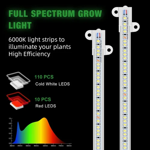 Miniatura 3 de Wiaxulay Luces de cultivo para plantas de interior de espectro completo, 120 luces LED de cultivo de plantas con temporizador de encendido/apagado