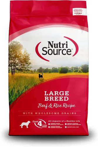NutriSource Alimento seco para perros para razas grandes, carne de res y arroz, 26 libras