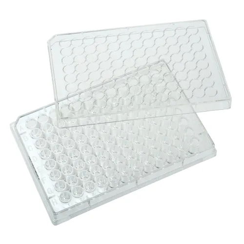Miniatura 5 de Celltreat 229195 96 Placa de cultivo de tejidos de poliestireno transparente con tapa, estéril, área de crecimiento celular de 0.1 in², fondo plano