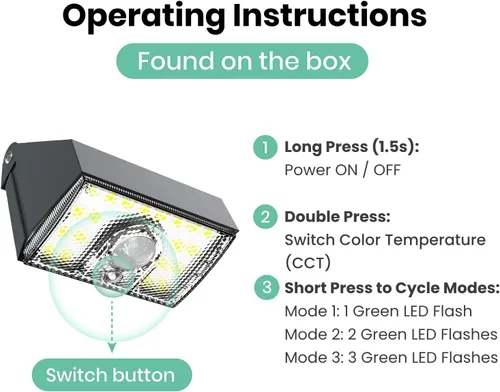 Miniatura 4 de Luz solar para valla de exterior, 4000K 3000K, luces de pared solares con sensor de movimiento, 1000 lm, luces solares pequeñas para valla