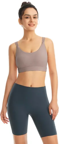 Miniatura 5 de Sujetadores deportivos acolchados para mujer, brasier deportivo sexy de línea larga entrecruzada, brasier deportivo de soporte medio con tirantes