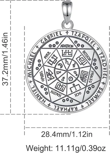 Miniatura 190 de CELESTIA Medallas de plata de ley 925 San Miguel/San Cristóbal/San Benito/San Gabriel/Virgen María/Jesús/Caravaca/Metatrón/Sello de los Siete
