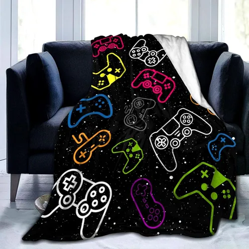 Manta de Juego Suave de Franela para Vídeo Juegos, Manta Gamer para Lanzar, Mercancía de Videojuegos, Regalos para Niños, Niñas, Adultos, Decoración