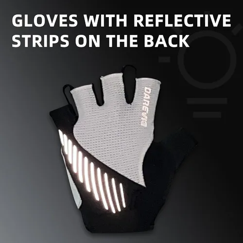 Miniatura 7 de Darevie Guantes de ciclismo MTB de 0.197in con relleno de gel, guantes de bicicleta de medio dedo, guantes de bicicleta antideslizantes
