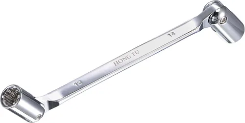 Miniatura 9 de uxcell Llave de cabeza flexible de 12 puntos, extremo de caja giratoria doble métrica de 0.315 in x 0.394 in, rotación CR-V de 180 grados