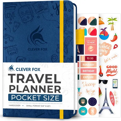 Miniatura 21 de Clever Fox Bolsillo para diario de viaje, organizador de itinerarios de vacaciones y viajes por carretera, diario de memoria de viaje, cuaderno