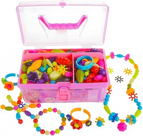 GILI Pop Beads - Kit de fabricación de joyas para niñas de 3, 4, 5, 6, 7, 8 años, juguetes de artes y manualidades para niños de 4 a 8 años, collar,