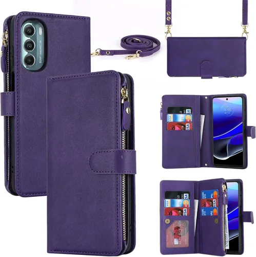 Miniatura 9 de Funda tipo cartera para Motorola Moto G Stylus 5G (2022) para mujeres y hombres, con tarjetero XT2215, funda cruzada para Moto G Stylus 5G