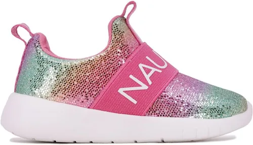 Miniatura 2 de Nautica Tenis sin cordones para niña, zapatos deportivos para correr, caminar, jugar tenis y deportes (niños pequeños)