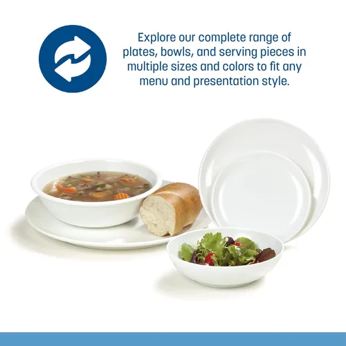 Miniatura 5 de Carlisle FoodService Products Epicure - Plato de plástico reutilizable para bufé, restaurante y hogar, melamina, 12 pulgadas, blanco, (paquete de 12)