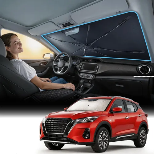 Miniatura 59 de Nmoiss [Escudo térmico con revestimiento de vinilo] Parasol para parabrisas personalizado para Mazda 3, protege el automóvil de los rayos solares