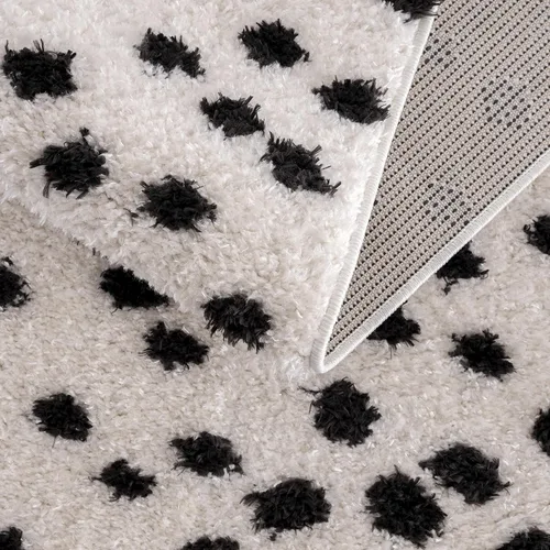 Miniatura 9 de Hauteloom Cansu - Alfombra de felpa para sala de estar, dormitorio, color negro, 6 pies 7 pulgadas x 9 pies Negro/Cansu