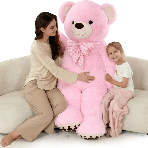 Miniatura 7 de MorisMos Oso de peluche gigante, regalo de oso gigante suave para niñas, novia en San Valentín, Navidad, cumpleaños, 47 pulgadas, azul Azul claro