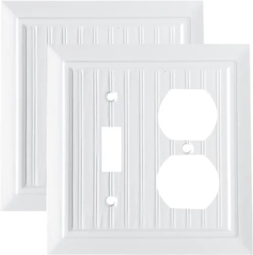 Miniatura 14 de Placas de pared clásicas de panel blanco puro, cubiertas de interruptor de luz, cubiertas de enchufes eléctricos, placas de interruptor de varias