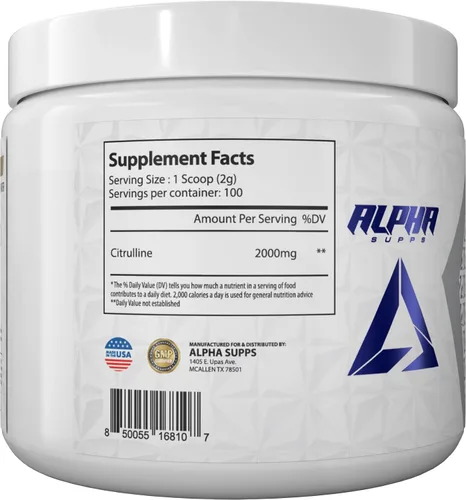 Miniatura 3 de Alpha Supps L-Citrulina en polvo sin sabor citrulina pura para hombres y mujeres - cero rellenos - apoya la resistencia y la recuperación muscular
