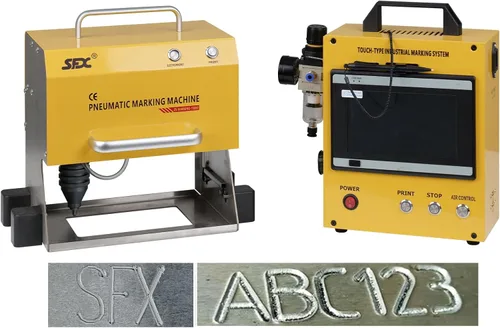 Miniatura 10 de Máquina neumática de grabado de metal de 100 W, máquina neumática de marcado de puntos de metal Peen Máquina de marcado de placa Grabador